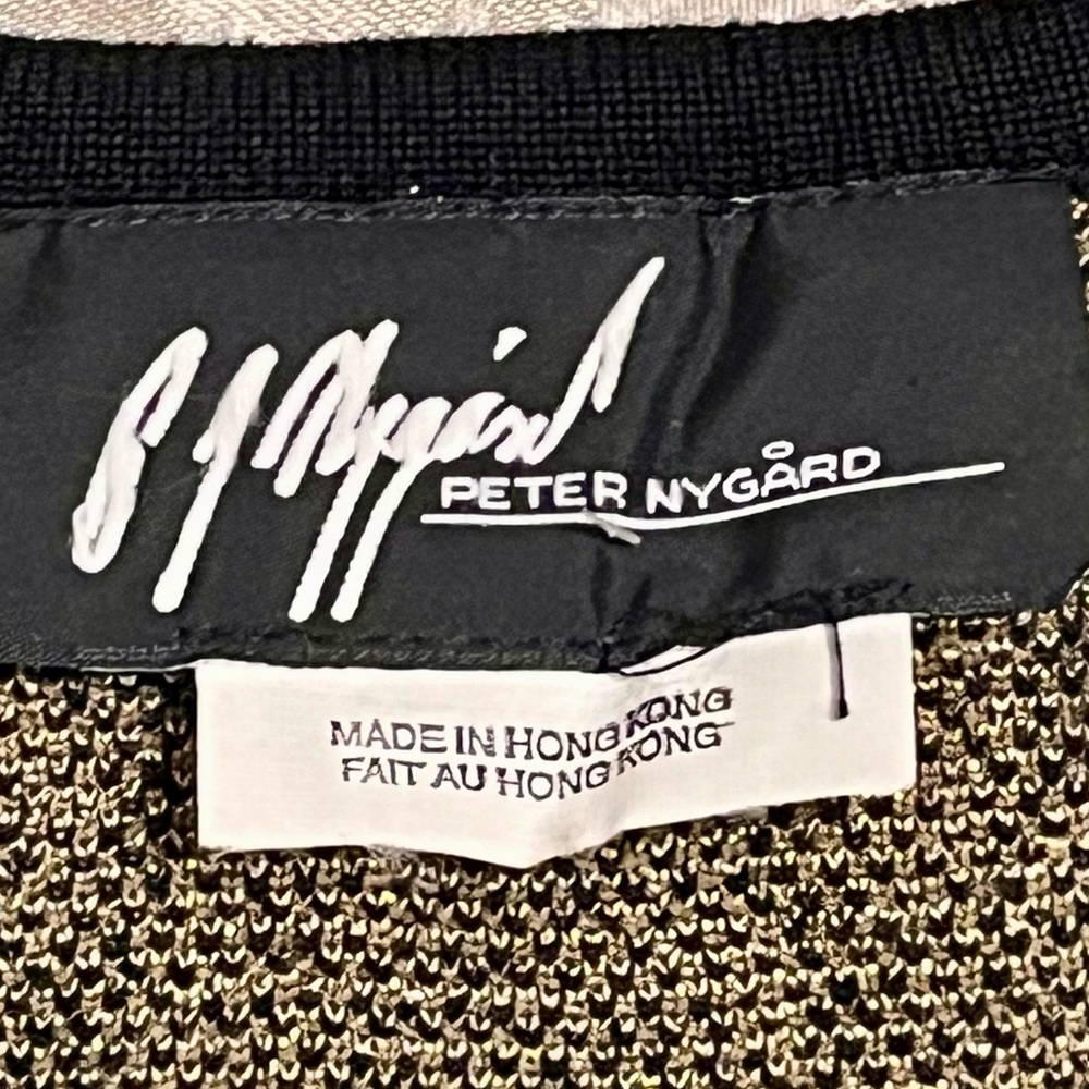 Vintage Peter Nygard Gold Metallic Knit Sweater Vest Small 90s Mob Wife Baroque - Picture 3 of 15